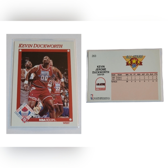 1991 WEST RAW MINT NBA HOOPS ALLSTAR KEVIN DUCKWORTH CLYDE DREXLER JOHN STOCKTON - Picture 3 of 8